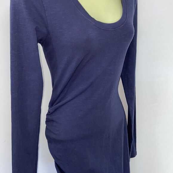 Anthropologie Sundry Dress Ruched Body Con Navy Blue Dress XS NWT~ - Picture 6 of 8